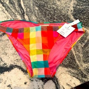 Kate Spade plaid bikini bottom size S NWT